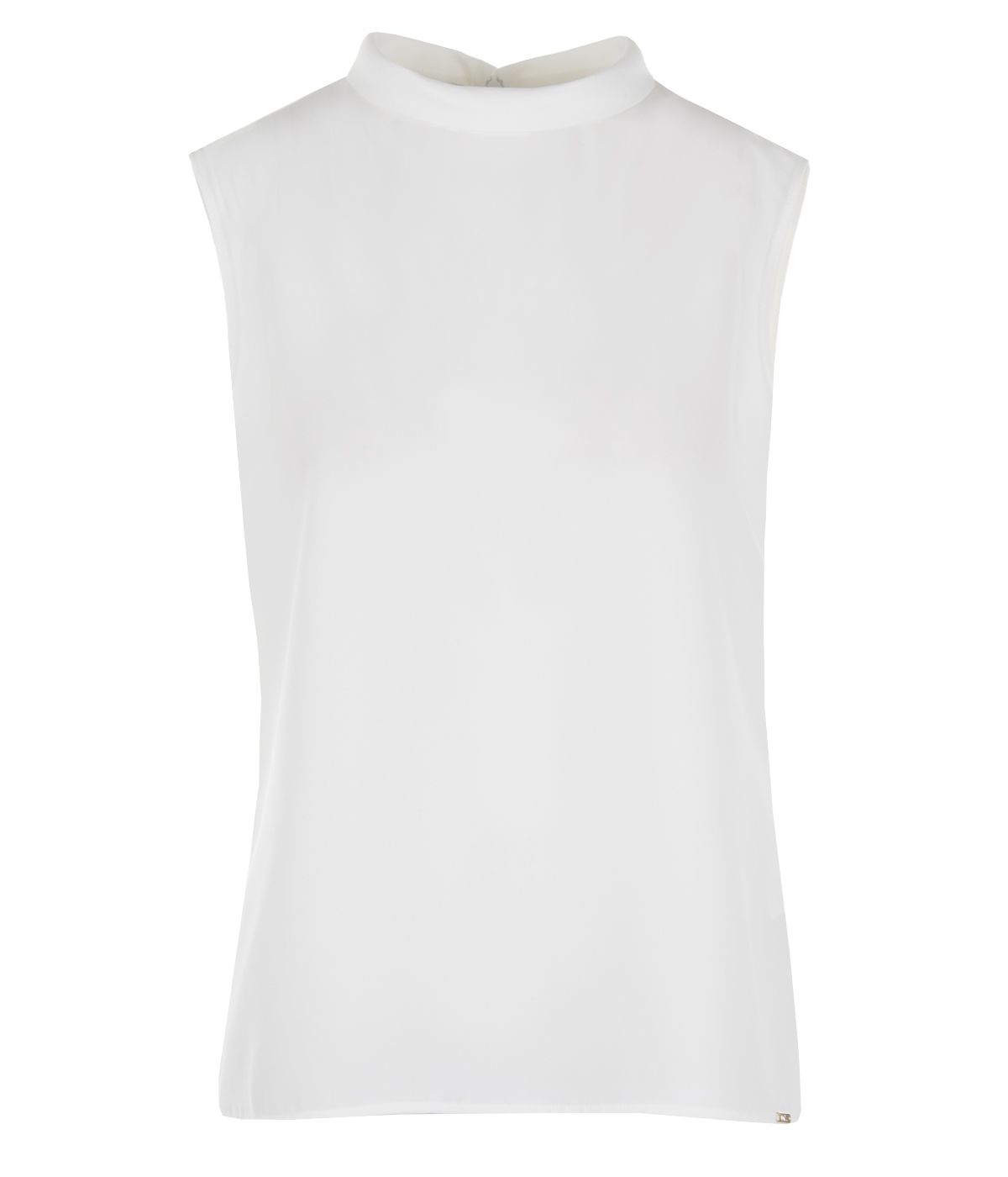 Sleeveless blouse with stand-up collar 0